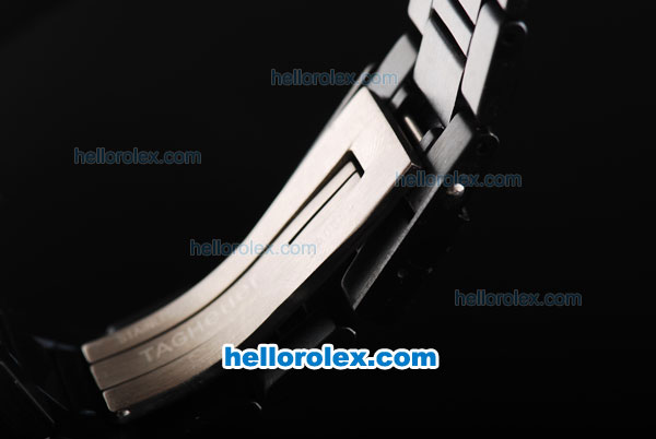Tag Heuer Grand Carrera Calibre 17 Chronograph Quartz Full Black with Rose Gold Markers - Click Image to Close